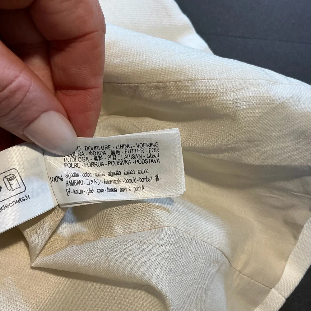 ZARA Linen Ivory Front Button Vest Size XL NWT - Picture 11 of 11